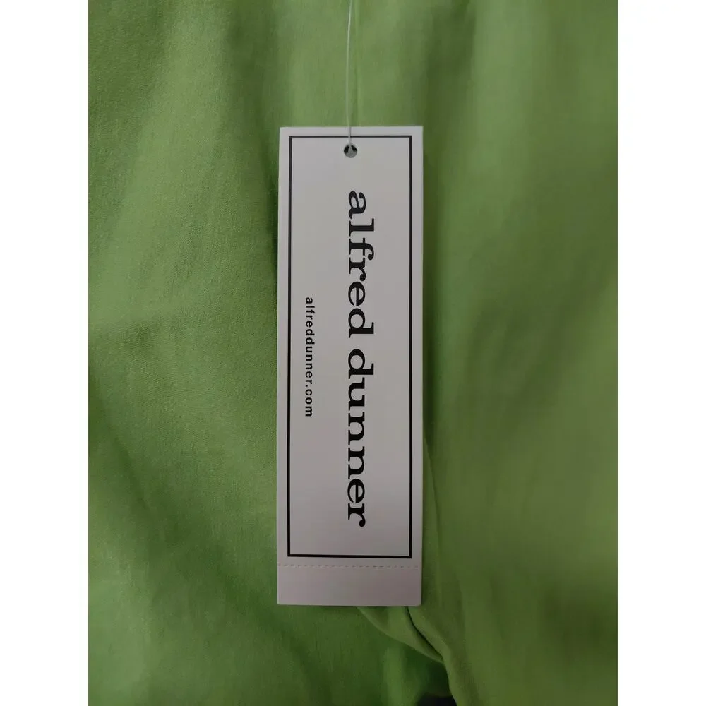 NWT Alfred Dunner Allure Capri Green Modern Fit Stretch Pants Women Size 14